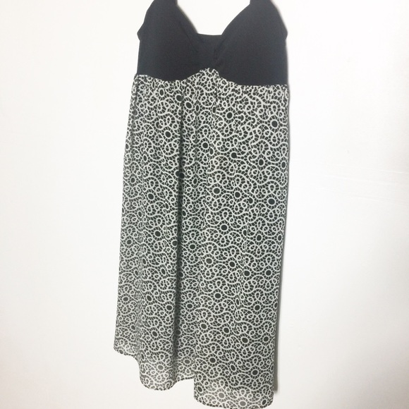 London Times Black White Chiffon Sleeveless Dress - Picture 2 of 5